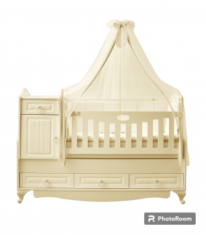 Кроватка-трансформер Lovely baby Lotos 170*60 и 120*60 крем