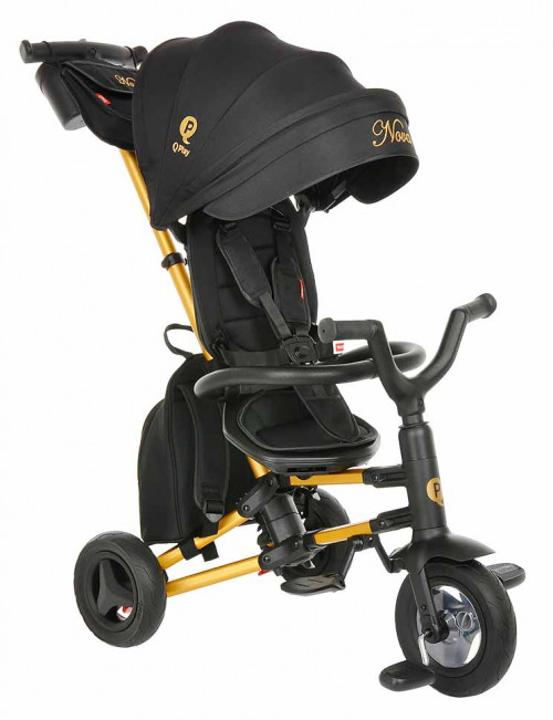Велоколяска Pituso QPlay Nova + черный-золотой