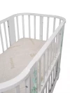Кроватка-трансформер Indigo Green Line 5 в 1 с маятником 100*70 / 140*70 (закругленный) листочки