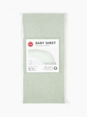 Простыня Happy Baby на резинке 100х70 sage