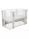 Кроватка-трансформер Indigo Green Line 5 в 1 с маятником 100*70 / 140*70 (закругленный) травинки