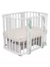 Кроватка-трансформер Indigo Green Line 5 в 1 с маятником 100*70 / 140*70 (закругленный) травинки