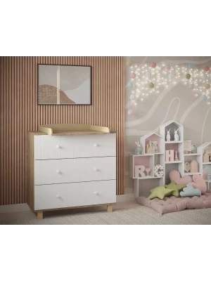 Комод Incanto Ronnie МДФ 800/3 белый/дуб - фото 1