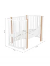 Кроватка-трансформер Indigo Baby Lux без маятника 120*60 (закругленный) белый/бук