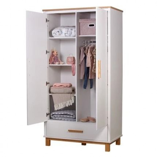 Шкаф Polini kids Simple 3410 2-х дверный белый-дуб крафт золотой