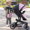 Коляски для кукол 2 в 1 Carrello Fortuna PINK BLACK