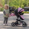 Коляски для кукол 2 в 1 Carrello Fortuna PINK BLACK