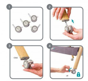 Комплект колес для колыбели Tutti Bambini 4 штуки 211267