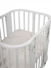 Кроватка-трансформер Indigo Baby Line 5 в 1 с маятником 100*70 / 140*70 (закругленный) листочки