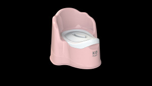 Горшок KidPlast leader розовый/белый с белой крышкой
