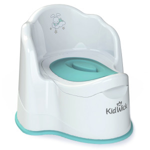 Горшок KidWick Королевский белый-бирюзовый/белый с бирюзовой крышкой