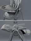 Стул для кормления Amarobaby Gourmet серый