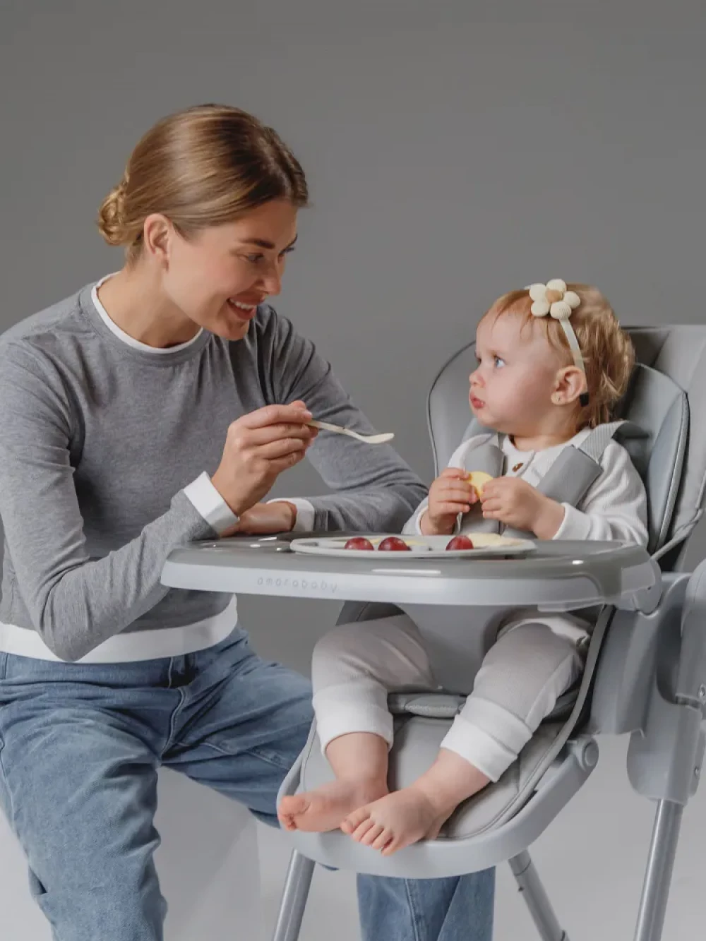 Стул для кормления Amarobaby Gourmet коричневый