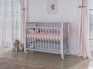 Кроватка Incanto Astra 120*60 с маятником серый/белый - фото 1