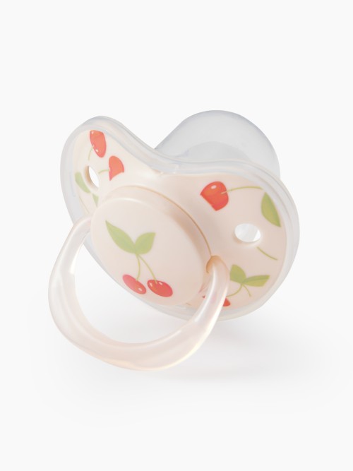 Соска-пустышка Happy Baby силиконовая симметричной формы, 12-24 (cherry, 13008/1)