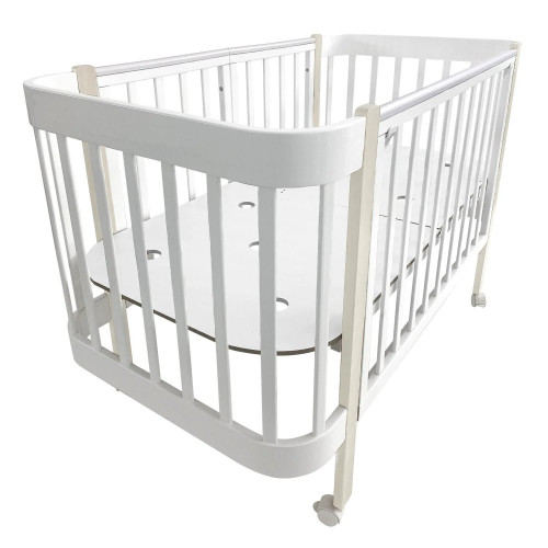 Кроватка-трансформер Babyway Облачко 3в1 с маятником белый кашемир