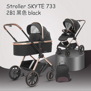 Коляска 2 в 1 Luxmom Skyte 733 чёрный