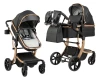 Коляска-трансформер Farfello Aimile Adventurer PU ADV-16 Gold black