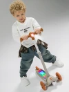 Самокат 3-х колесный Amarobaby Flash Led подсветка розовый
