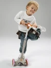 Самокат 3-х колесный Amarobaby Flash Led подсветка коричневый