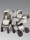Коляска 2 в 1 Amarobaby Motus Premium Ecco Exclusive Экокожа молочный