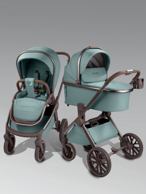 Коляска 2 в 1 Amarobaby Motus Premium Ecco Exclusive Экокожа лагуна