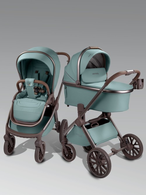Коляска 2 в 1 Amarobaby Motus Premium Ecco Exclusive Экокожа лагуна