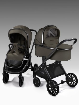 Коляска 2 в 1 Amarobaby Motus Premium Ecco Экокожа серый