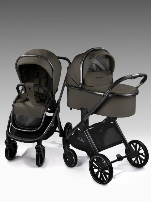 Коляска 2 в 1 Amarobaby Motus Premium Ecco Экокожа серый