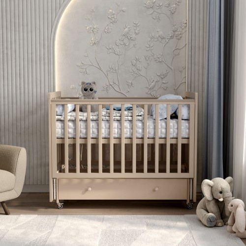 Кроватка Antemi Classic Sleep 120х60 ящик/маятник Капучино