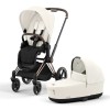 Коляска 2 в 1 Cybex Priam IV Rosegold Off White