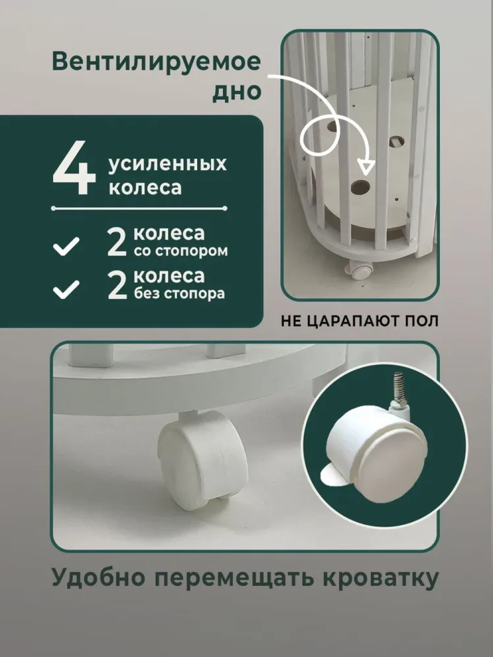 Кроватка-трансформер Азбука Кроваток Санторини 5 в 1 120*60 и 85*60 белый/белый