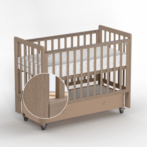 Кроватка Antemi Classic Sleep Premium 120х60 ящик/маятник Капучино - фото 1