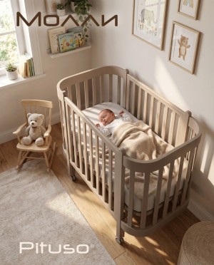 Кроватка Pituso Molli 120*60 см маятник Капучино
