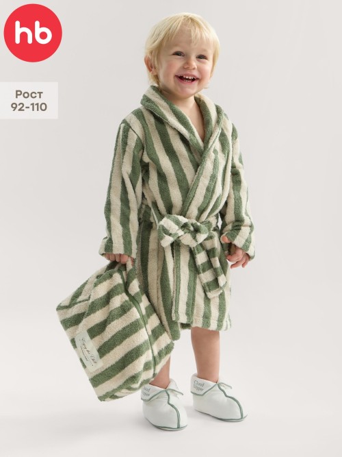 Халат Happy Baby (бело-зеленый нью / white-green new, 104–110, 88641-1)