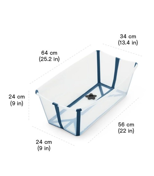 Ванна складная Stokke 64 см Transparent Blue