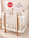 Кроватка-трансформер Happy Baby Mommy Lux 140*70 и 90*70 (закругленный) белый Lappetti Le Jardin 6129/4